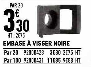 embase à visser noire
