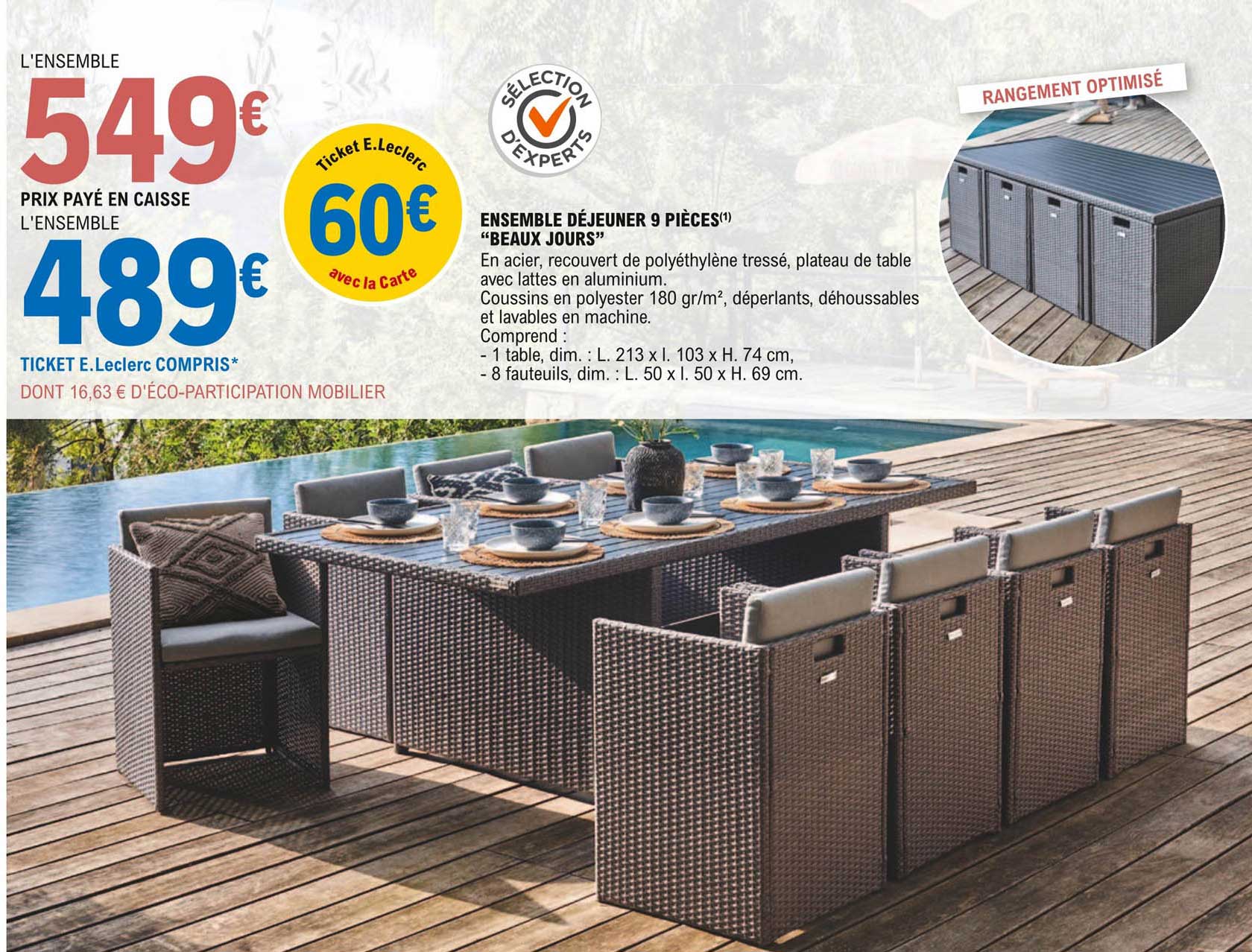 ensemble déjeuner  9 pièces "beaux jours"