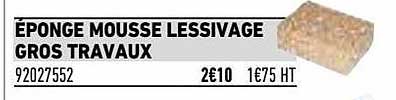 éponge Mousse Lessivage Gros Travaux