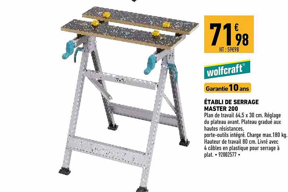 établi De Serrage Master 200 Wolfcraft
