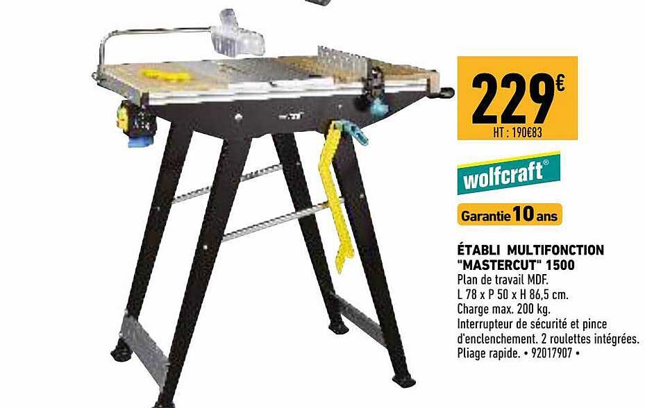 établi multifonction "mastercut" 1500 wolfcraft
