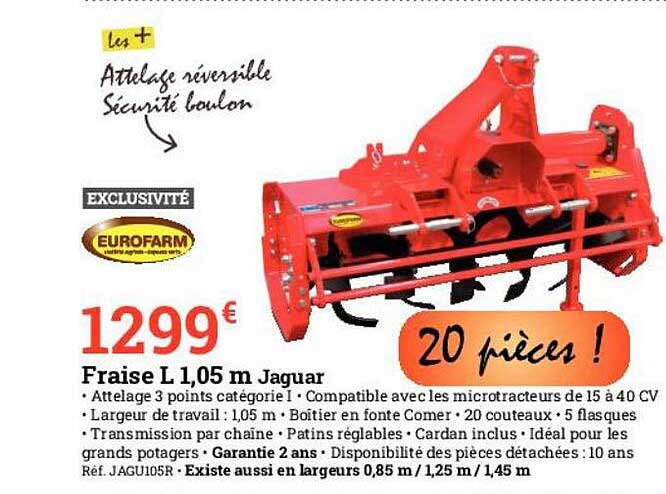 eurofarm fraise l 1.05 m jaguar