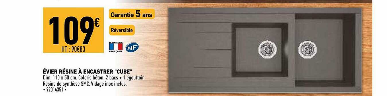 évier Résine à Encastrer "cube"