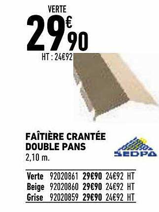 Faîtière Crantée Double Pans Sedpa