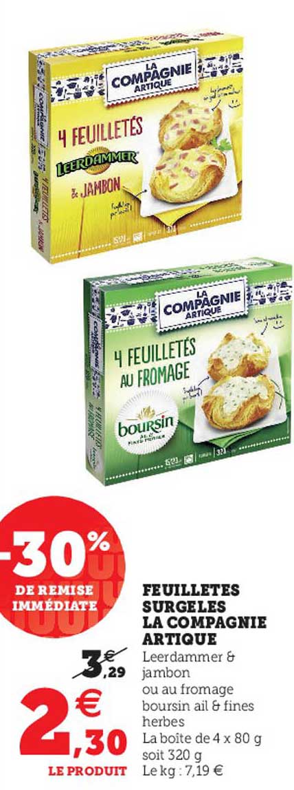 feuilletés surgelés la compagnie artique