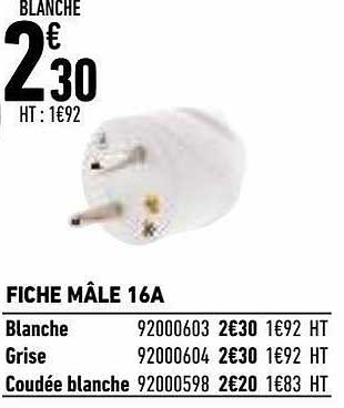 fiche mâle 16a