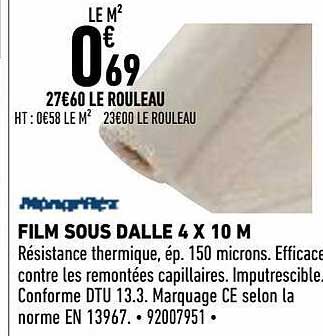 film sous dalle 4 x 10 m