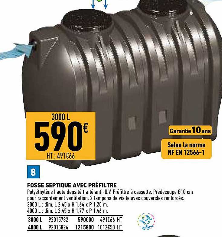 fosse septique avec préfiltre