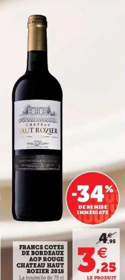 francs côtes de bordeaux aop rouge château haut rozier 2018