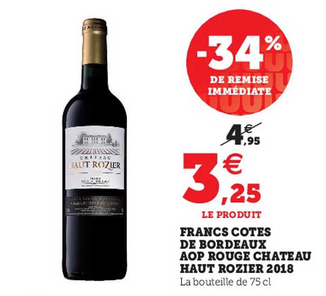 francs côtes de bordeaux aop rouge château haut rozier 2018