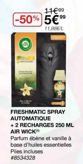 freshmatic spray automatique + 2 recharges 250 ml air wick