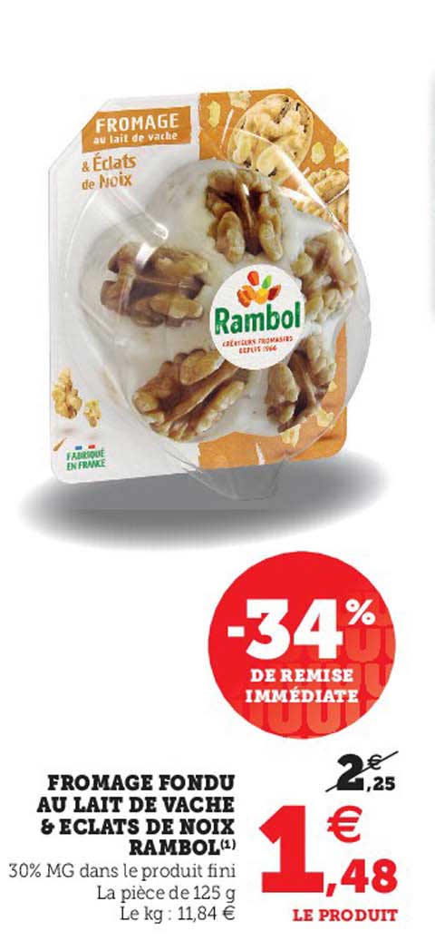 Fromage Fondu Au Lait De Vache & éclats De Noix Rambol