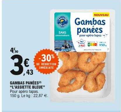 gambas panées "l'assiette bleue"