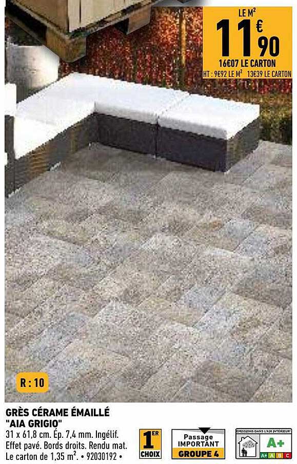 grès cérame émaillé "aia grigio"