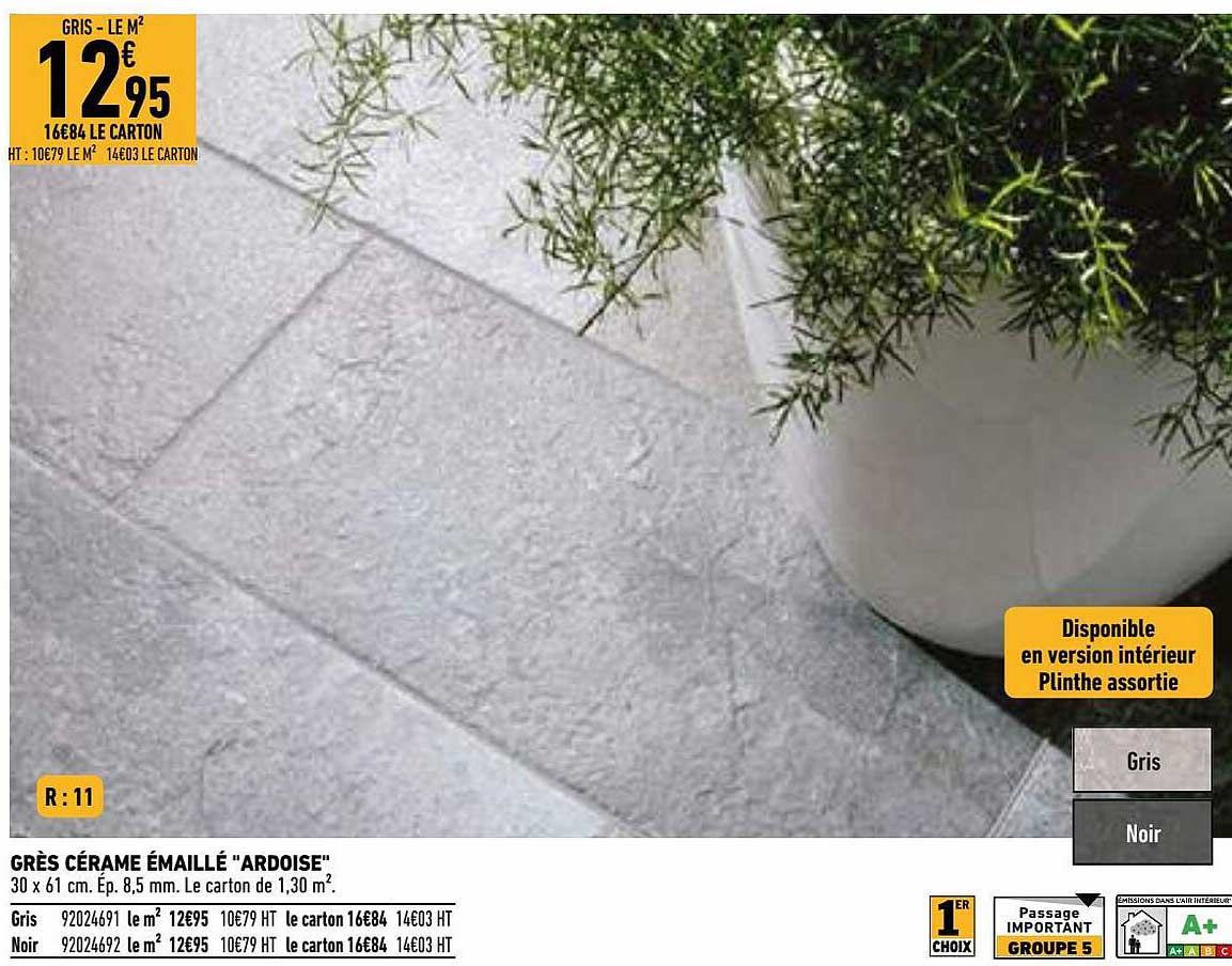 grès cérame émaillé "ardoise"