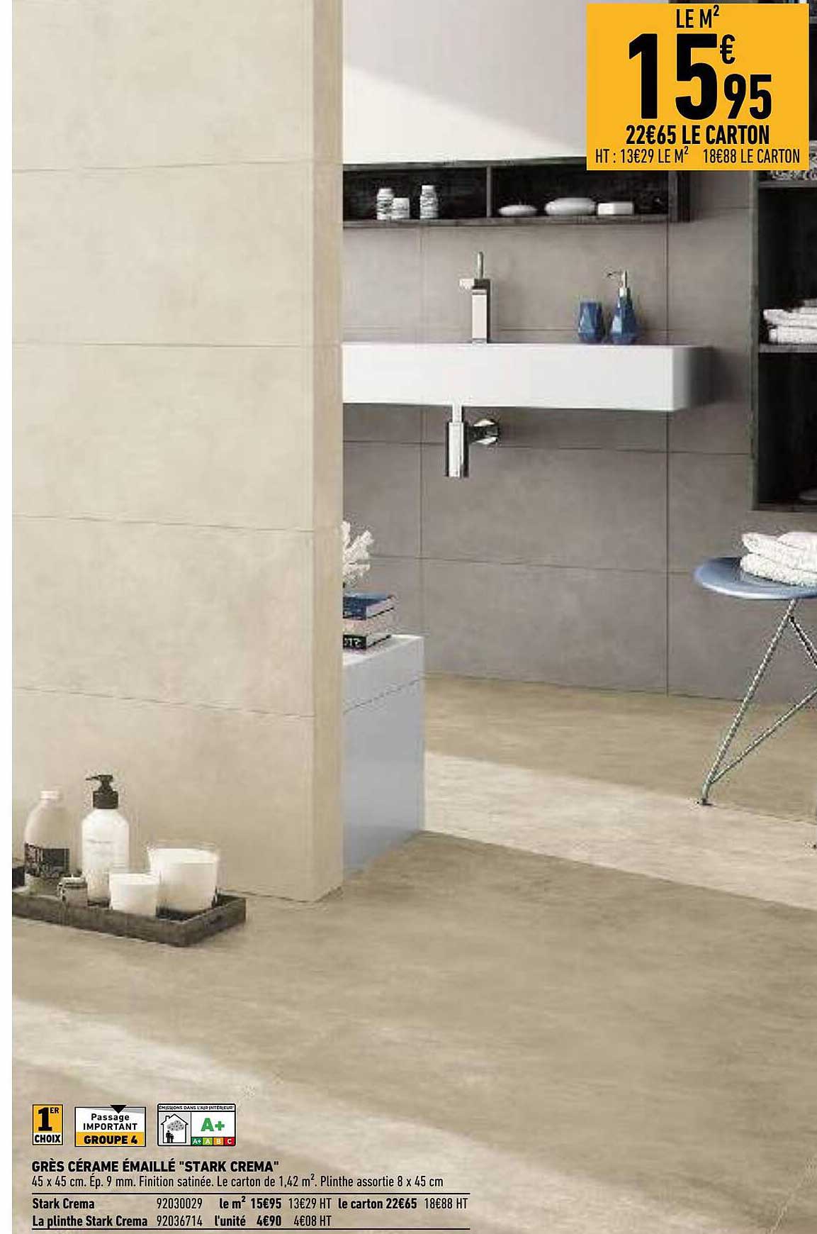 grès cérame émaillé "stark crema"