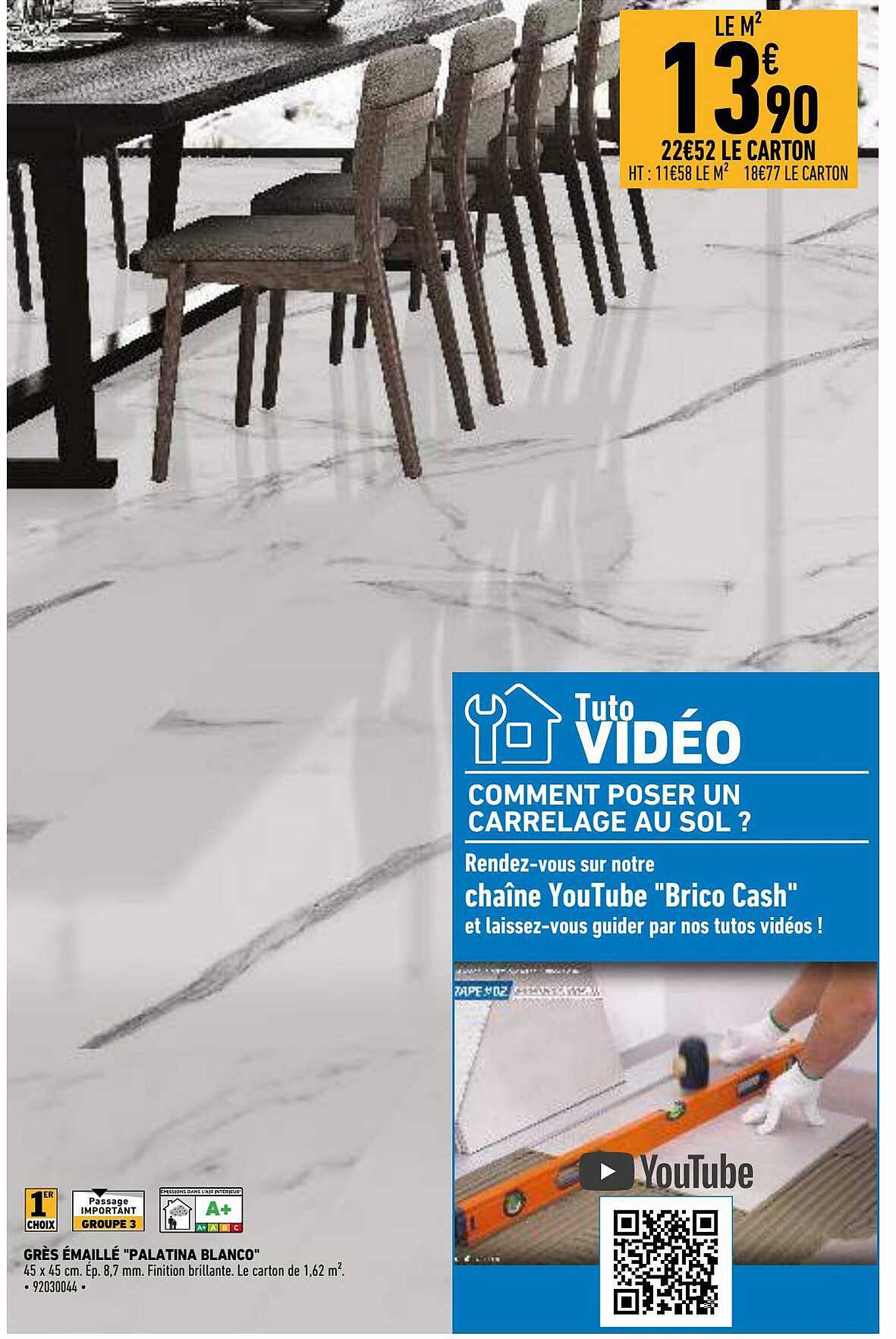 grès émaillé "palatina blanco"