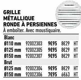 grille métallique ronde à persiennes