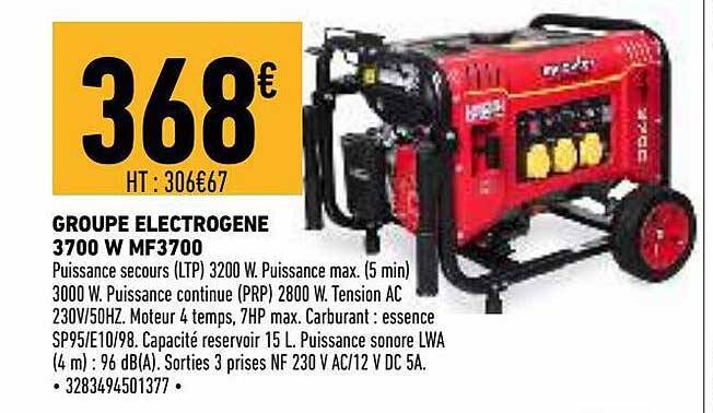 groupe électrogène 3700 w mf3700