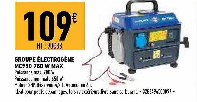 groupe électrogène mc950 780 w max