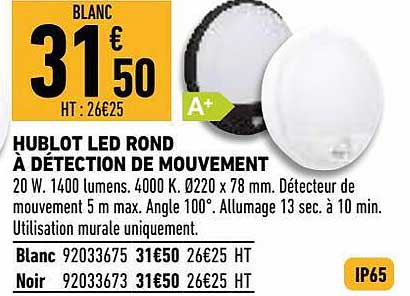 hublot led rond à détection de mouvement