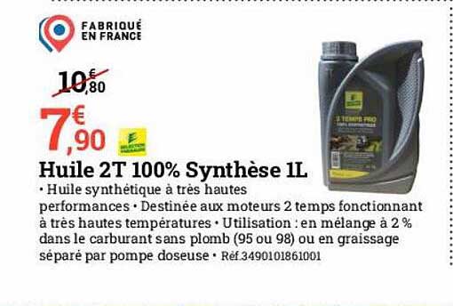 huile 2t 100% synthèse 1l