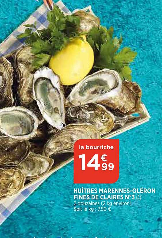 huîtres marennes-oléron fines de claires n°3