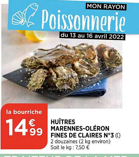 huîtres marennes-oléron fines de claires n°3