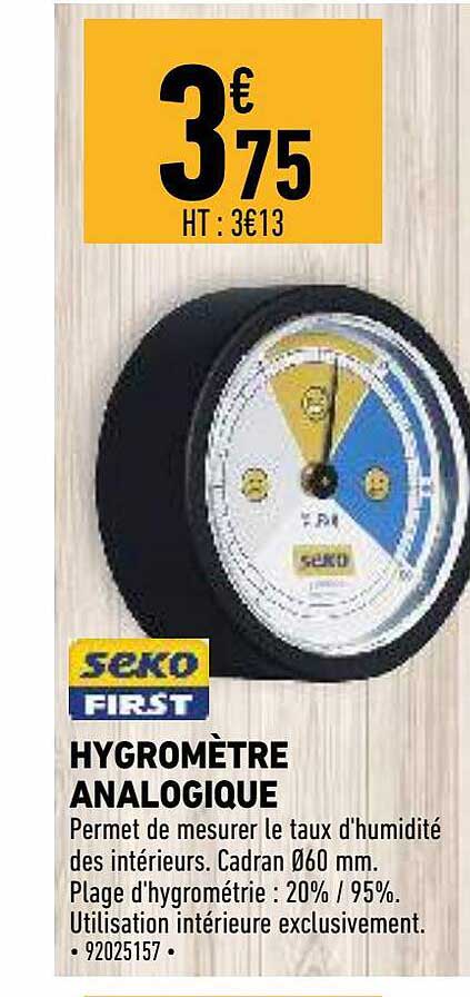 hygromètre analogique seko first