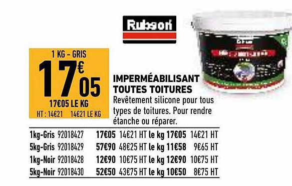 imperméabilisant toutes toitures rubson