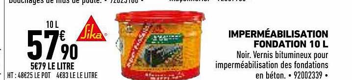 imperméabilisation fondation 10 l sika