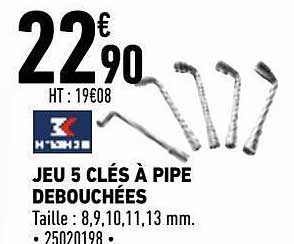 jeu 5 clés à pipe débouchées