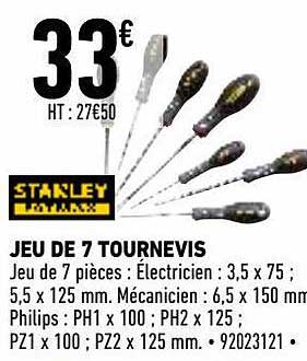 Jeu De 7 Tournevis Stanley Fatmax