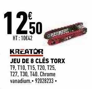 Jeu De 8 Clés Torx Kreator