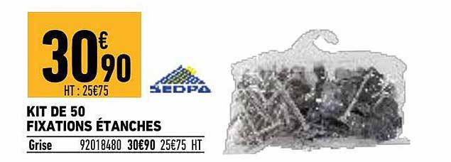 kit de 50 fixations étanches sedpa