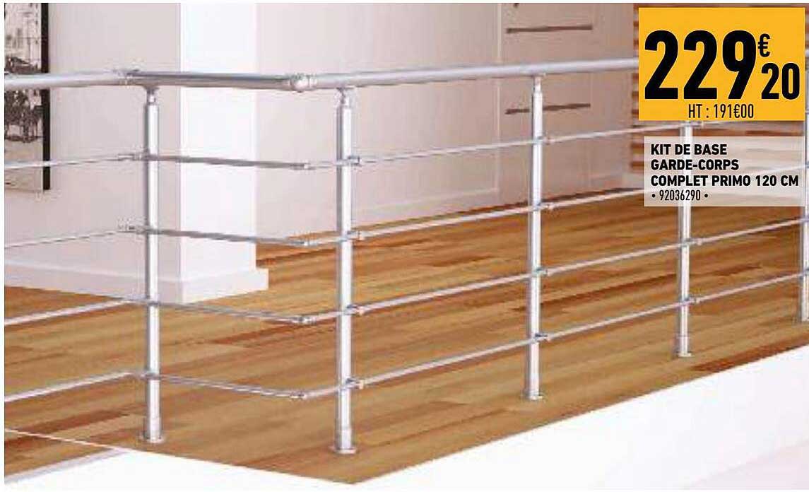 kit de base garde-corps complet primo 120 cm