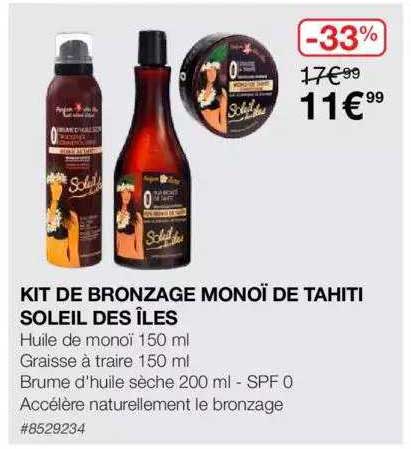 kit de bronzage monoï de tahiti soleil des îles