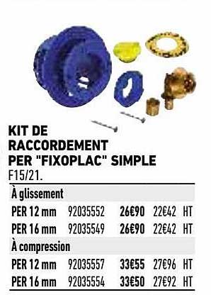 kit de raccordement per "fixoplac" simple
