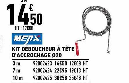 kit déboucheur à tête d'accrochage ø 20