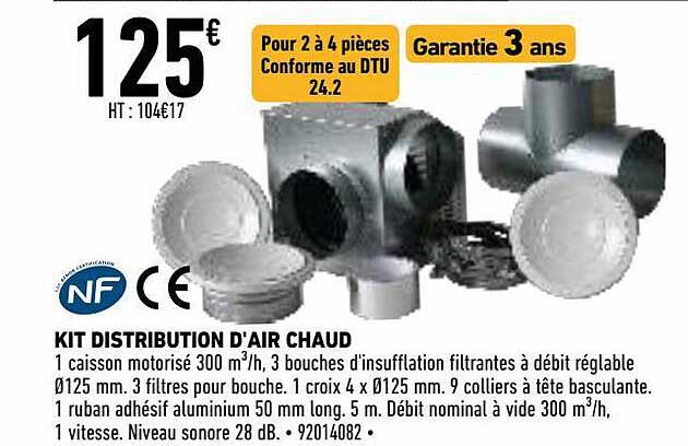 kit distribution d'air chaud