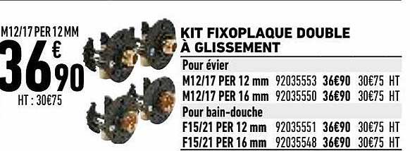 kit fixoplaque double à glissement