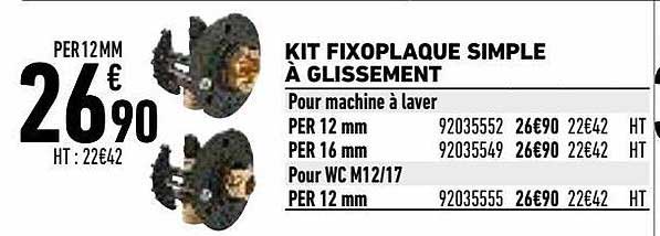 kit fixoplaque simple à glissement