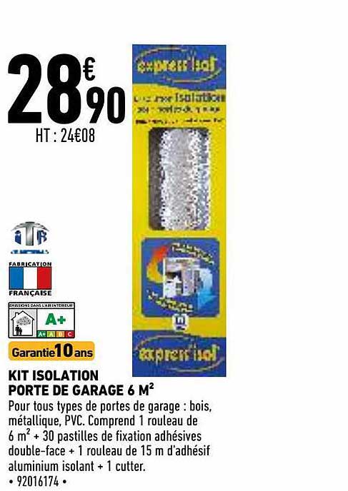 Kit Isolation Porte De Garage 6m²