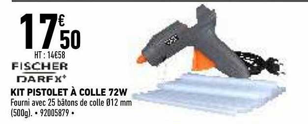 Kit Pistolet à Colle 72w Fischer Darex