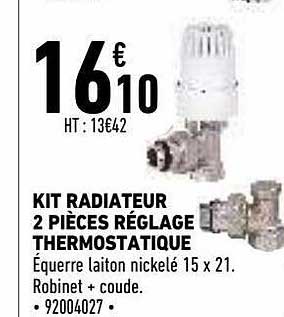 kit radiateur 2 pièces réglage thermostatique