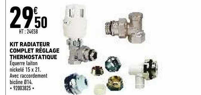 kit radiateur complet réglage thermostatique