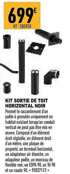 Kit Sortie De Toit Horizontal Noir