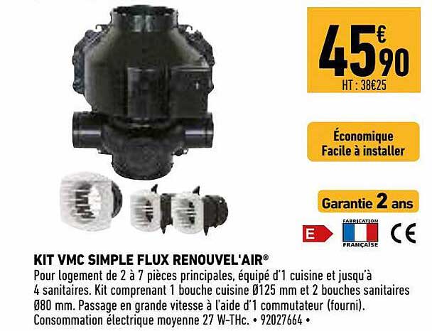 kit vmc simple flux renouvel'air