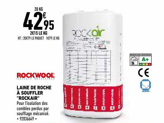 laine de roche à souffler "rockair" rockwool