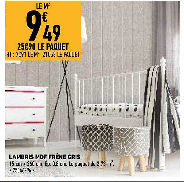 lambris mdf frêne gris